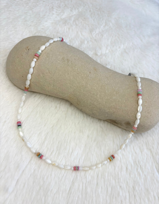Collier ITORA Blanc et multicolore