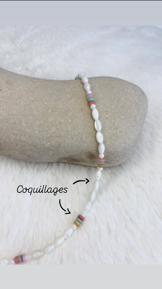Collier ITORA Blanc et multicolore